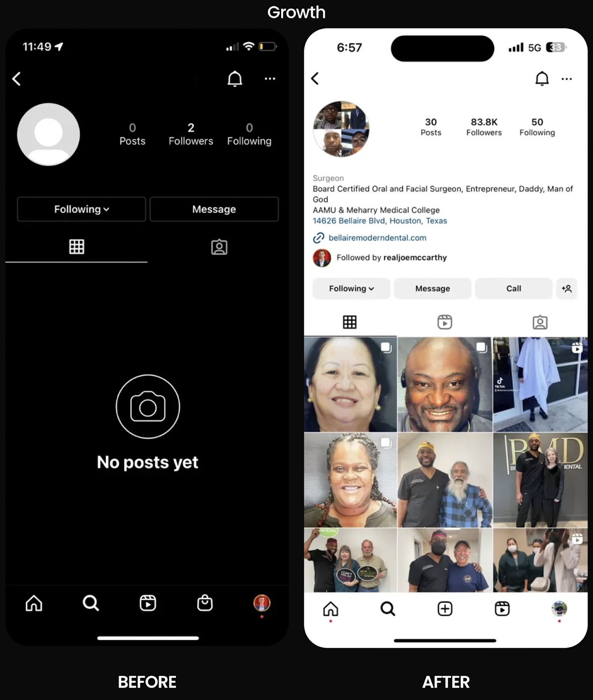 Doctor / medical Instagram growth case study