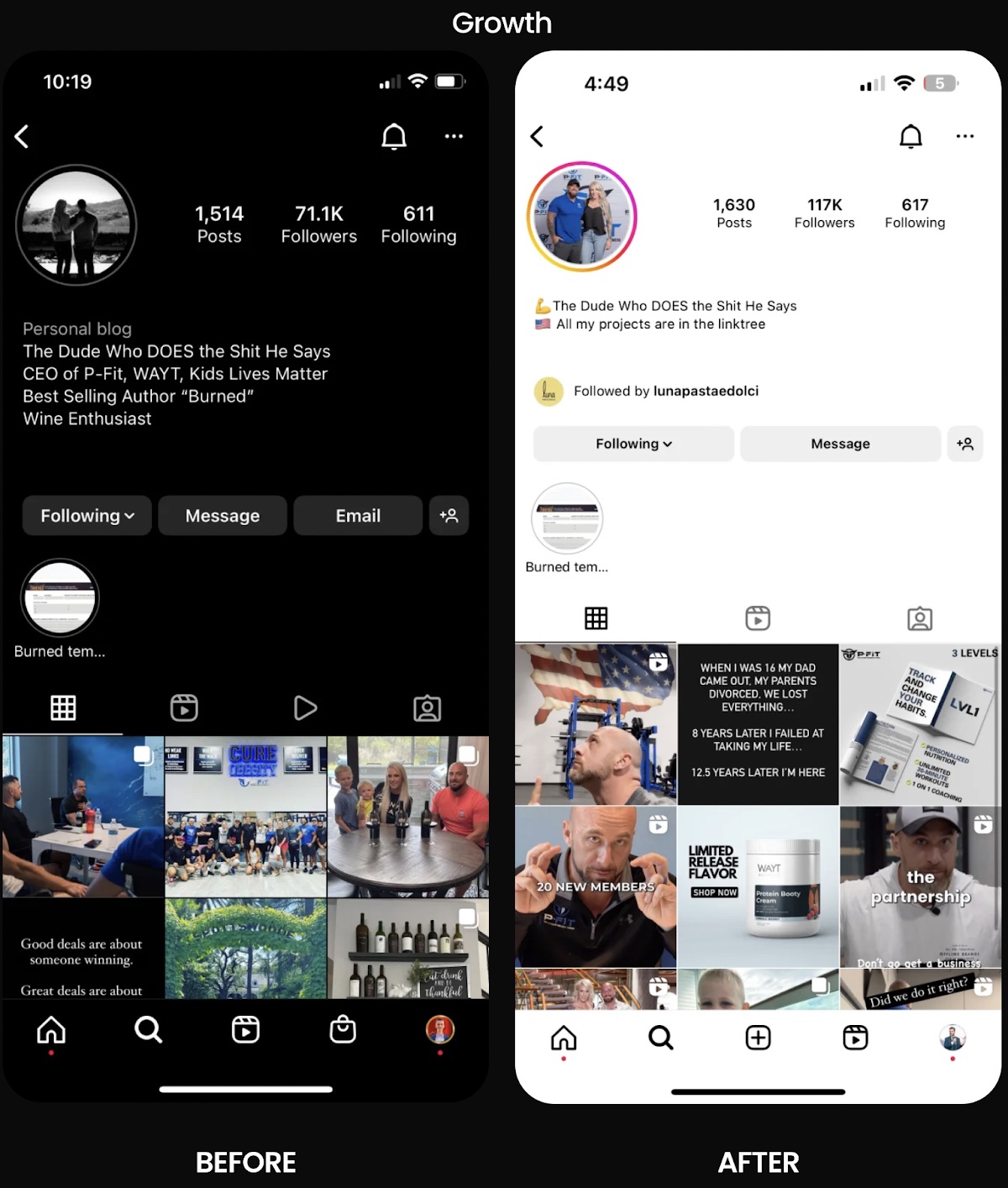 Entrepreneur Instagram growth case study