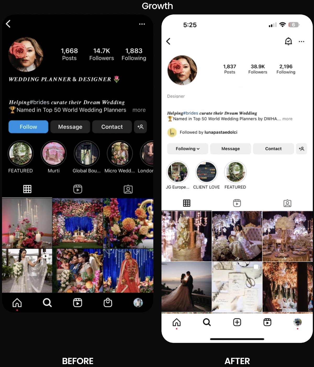 Event planning Instagram growth case study