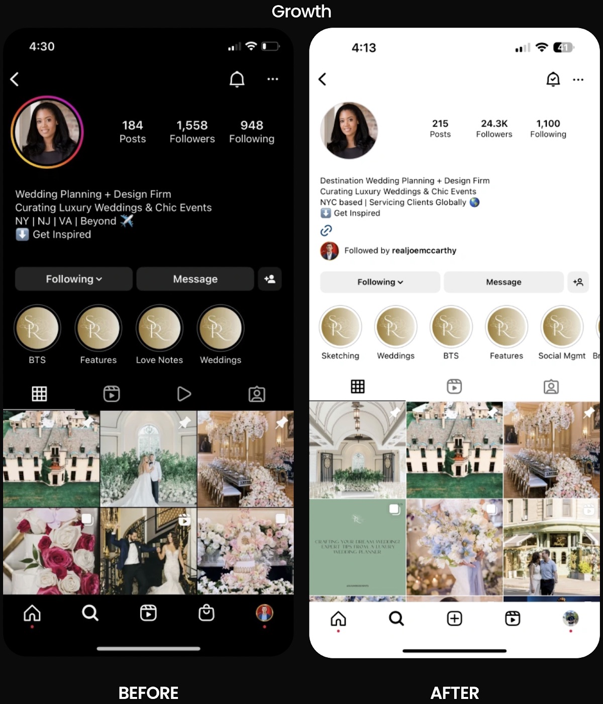 Event planning Instagram growth case study