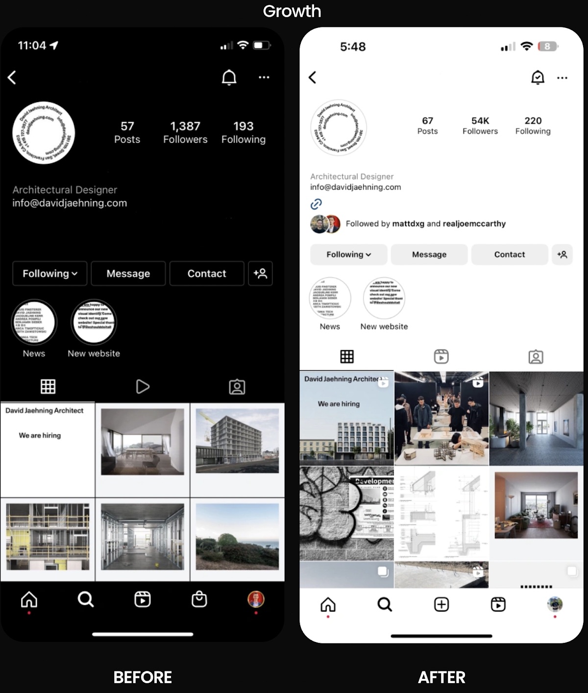 Interior design Instagram growth case study