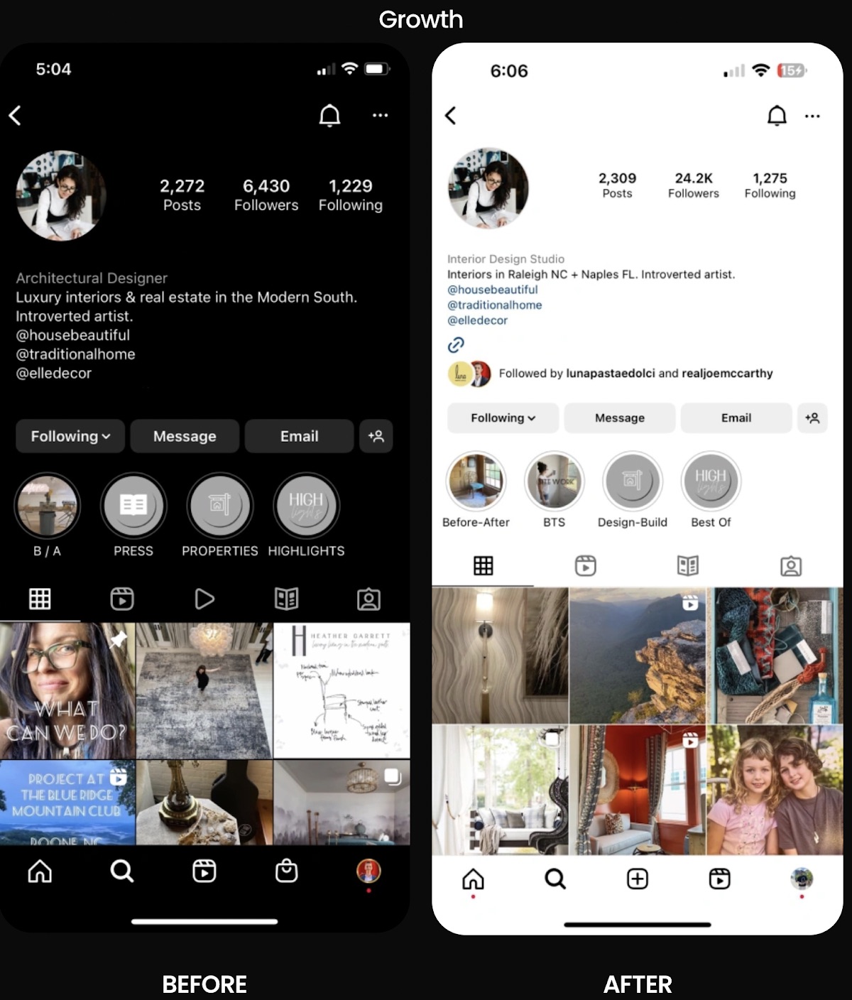 Interior design Instagram growth case study