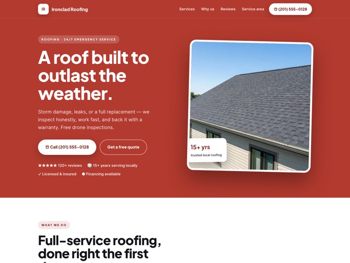 Roofing website demo