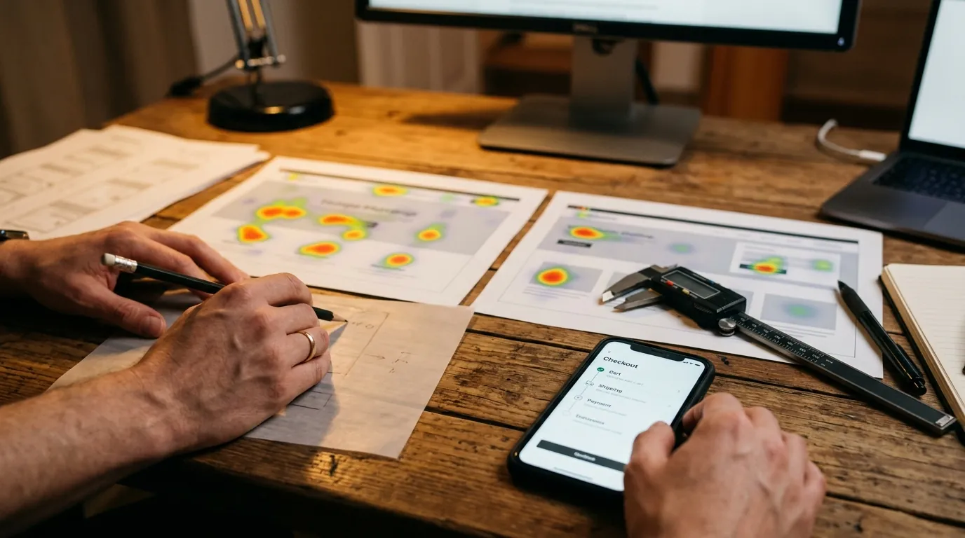 A landing page being built